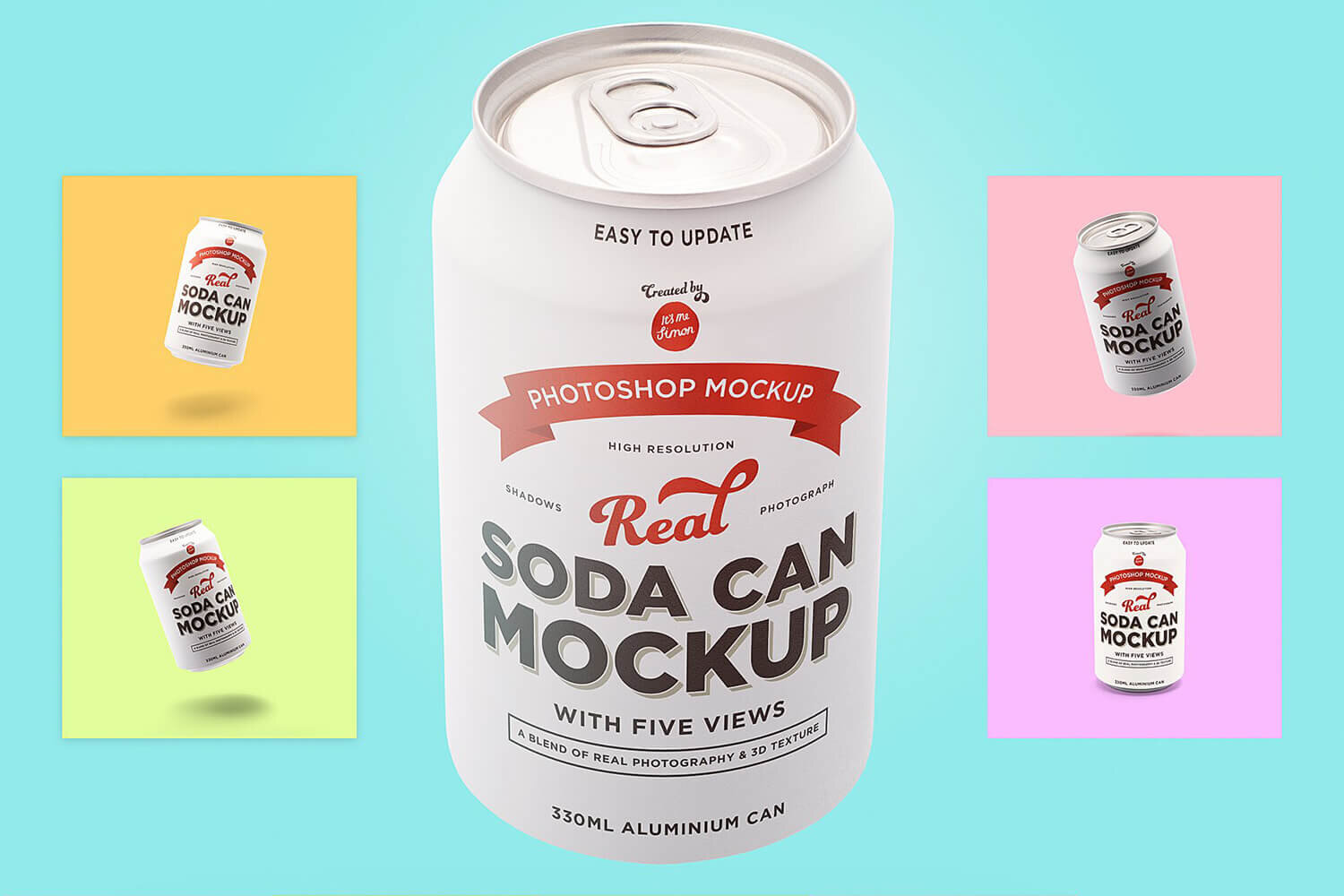 Coffee phone case mockup composition. Soda Can Mockup
