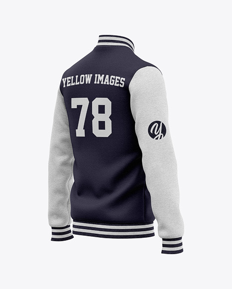100+ vectors, stock photos & psd files. Men S Heather Varsity Jacket Mockup Back Half Side View