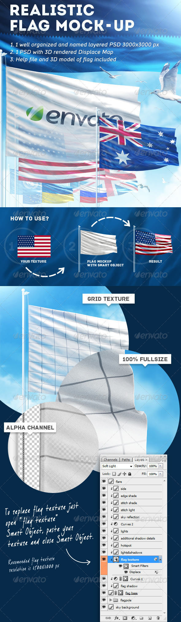 47+ Download Realistic Flag Mockup Free&nbsp;Psd