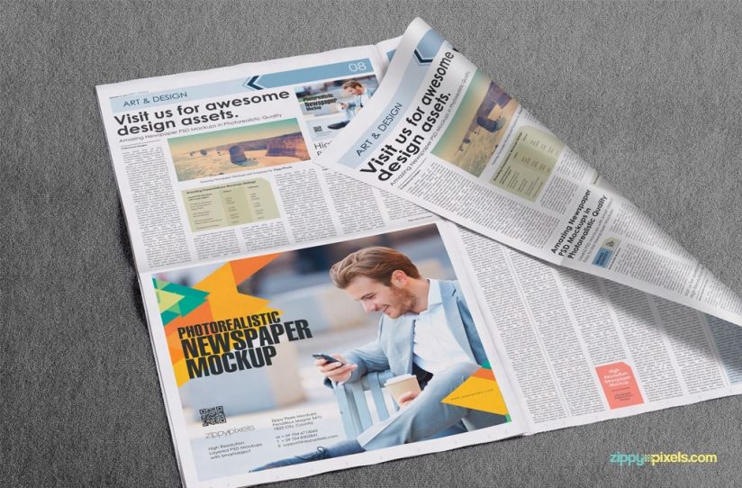 44+ Download Newspaper Mockup Free&nbsp;Psd